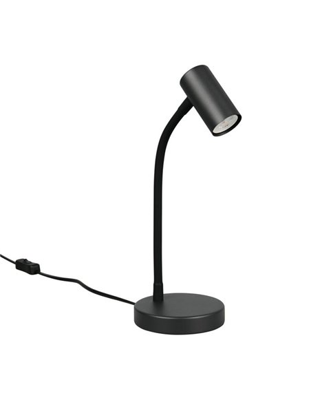 Lámpara de sobremesa TARYN, foco orientable, bombilla excl. 1x GU10 max. 5W IP20 Negro