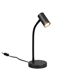 Lámpara de sobremesa TARYN, foco orientable, bombilla excl. 1x GU10 max. 5W IP20 Negro