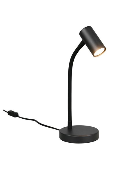 Lámpara de sobremesa TARYN, foco orientable, bombilla excl. 1x GU10 max. 5W IP20 Negro