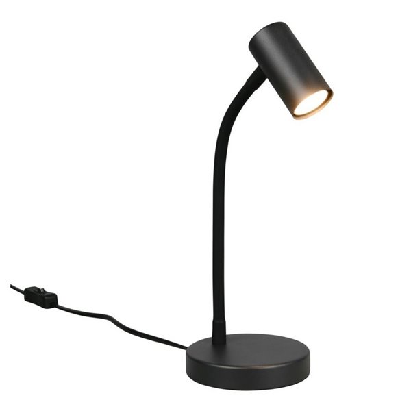 Luminária de mesa TARYN, com foco ajustável, lâmpada não incluída. 1x GU10 máx. 5W IP20 Preta