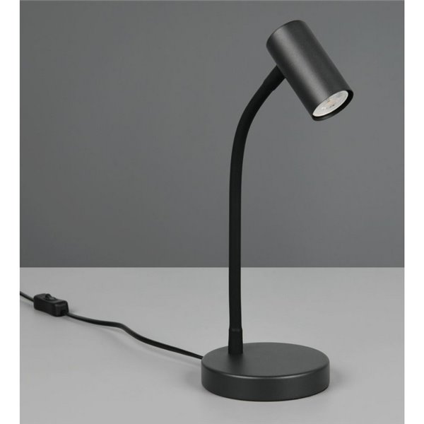Lámpara de sobremesa TARYN, foco orientable, bombilla excl. 1x GU10 max. 5W IP20 Negro