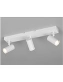 Regleta de 3 focos de techo TARYN bombilla excl. 3x GU10 max. 5W IP20 Blanco