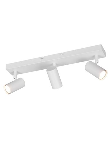 Regleta de 3 focos de techo TARYN bombilla excl. 3x GU10 max. 5W IP20 Blanco
