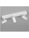Regleta de 3 focos de techo TARYN bombilla excl. 3x GU10 max. 5W IP20 Blanco