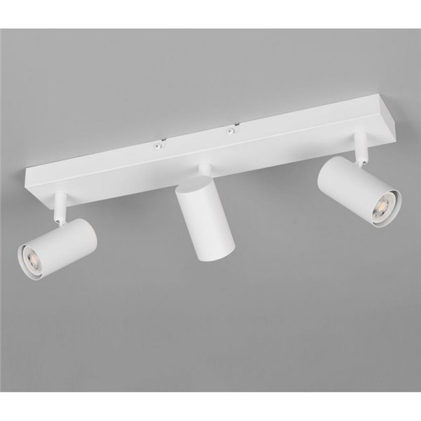 Regleta de 3 focos de techo TARYN bombilla excl. 3x GU10 max. 5W IP20 Blanco
