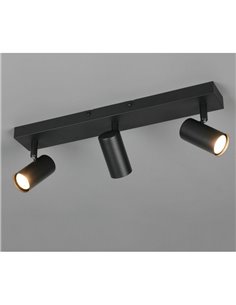 Regleta de 3 focos de techo TARYN bombilla excl. 3x GU10 max. 5W IP20 Café 2