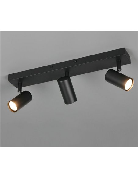 Regleta de 3 focos de techo TARYN bombilla excl. 3x GU10 max. 5W IP20 Café