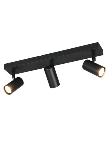Réglette de plafond TARYN à 3 spots, ampoules non incluses, 3 x GU10 max. 5 W, IP20, couleur café