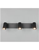 Réglette de plafond TARYN à 3 spots, ampoules non incluses, 3 x GU10 max. 5 W, IP20, couleur café