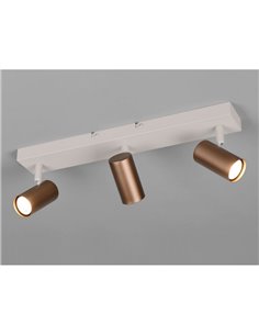 Regleta de 3 focos de techo TARYN bombilla excl. 3x GU10 max. 5W IP20 Negro 2
