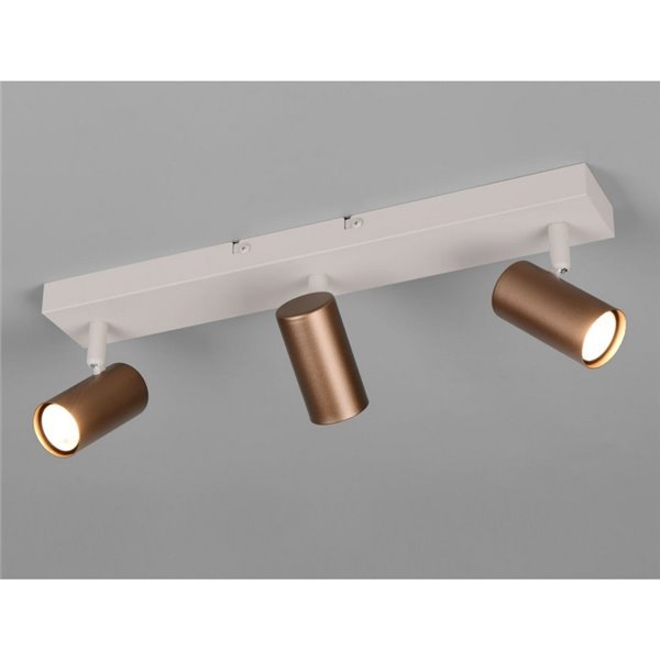 Réglette de plafond TARYN à 3 LED, ampoules non incluses, 3 x GU10 max. 5 W, IP20, noire