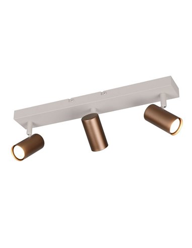 Regleta de 3 focos de techo TARYN bombilla excl. 3x GU10 max. 5W IP20 Negro