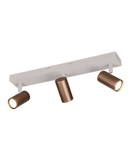 Regleta de 3 focos de techo TARYN bombilla excl. 3x GU10 max. 5W IP20 Negro