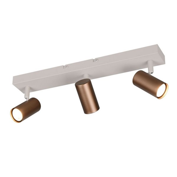 Regleta de 3 focos de techo TARYN bombilla excl. 3x GU10 max. 5W IP20 Negro
