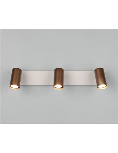 Regleta de 3 focos de techo TARYN bombilla excl. 3x GU10 max. 5W IP20 Negro