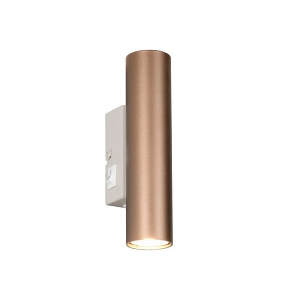 TARYN längliche Wandleuchte, Leuchtmittel nicht enthalten, 2 x GU10 max. 5 W, Schutzart IP20, Farbe: Kaffeebraun