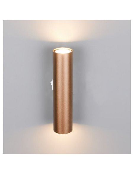 Aplique de pared TARYN alargado bombillas excl. 2x GU10 max. 5W IP20 Café