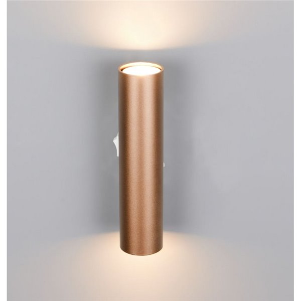 Aplique de pared TARYN alargado bombillas excl. 2x GU10 max. 5W IP20 Café