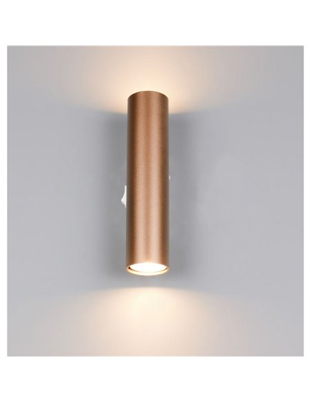Aplique de pared TARYN alargado bombillas excl. 2x GU10 max. 5W IP20 Café