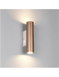 Aplique de pared TARYN alargado bombillas excl. 2x GU10 max. 5W IP20 Café 2