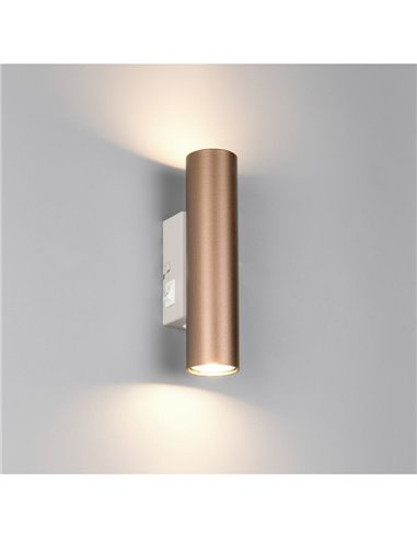 Aplique de pared TARYN alargado bombillas excl. 2x GU10 max. 5W IP20 Café