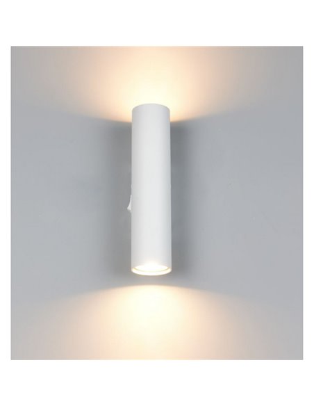 Aplique de pared TARYN alargado bombillas excl. 2x GU10 max. 5W IP20 Blanco