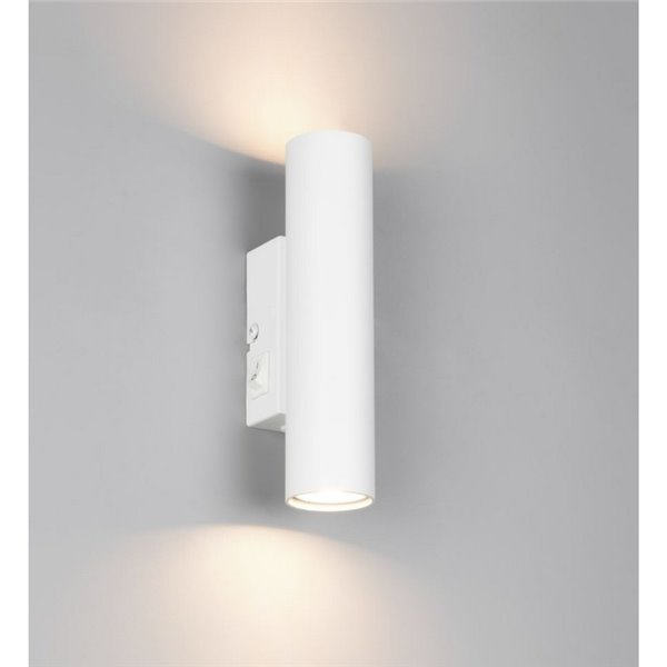 Aplique de pared TARYN alargado bombillas excl. 2x GU10 max. 5W IP20 Blanco