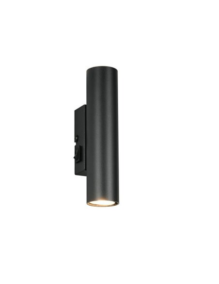 Aplique de pared alargado TARYN bombillas excl. 2x GU10 max. 5W IP20 Negro