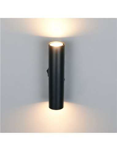 TARYN längliche Wandleuchte, Leuchtmittel nicht enthalten (2 x GU10 max. 5 W), Schutzart IP20, Schwarz