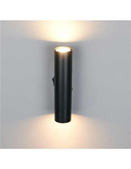 TARYN längliche Wandleuchte, Leuchtmittel nicht enthalten (2 x GU10 max. 5 W), Schutzart IP20, Schwarz