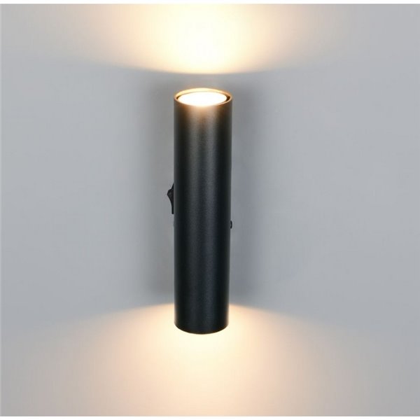 Aplique de pared alargado TARYN bombillas excl. 2x GU10 max. 5W IP20 Negro