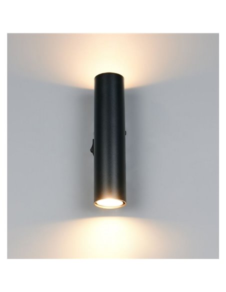 Luminária de parede alongada TARYN, lâmpadas não incluídas (2 x GU10 máx. 5W), IP20, preta.
