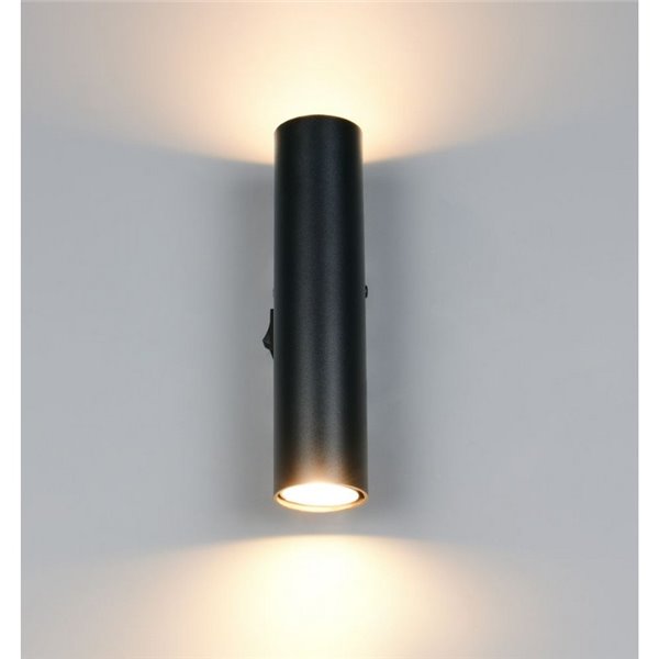 Applique murale allongée TARYN, ampoules non incluses (2 x GU10 max. 5 W), IP20, noire
