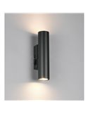 Aplique de pared alargado TARYN bombillas excl. 2x GU10 max. 5W IP20 Negro