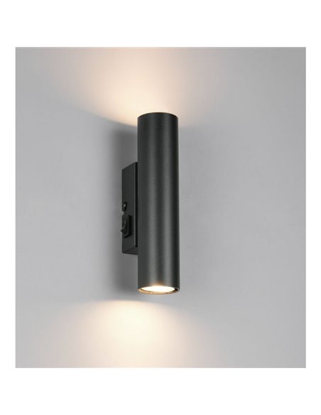 Aplique de pared alargado TARYN bombillas excl. 2x GU10 max. 5W IP20 Negro