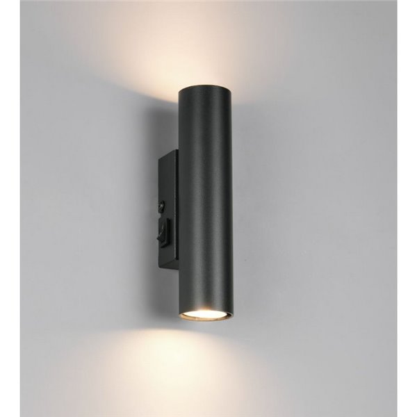 Luminária de parede alongada TARYN, lâmpadas não incluídas (2 x GU10 máx. 5W), IP20, preta.