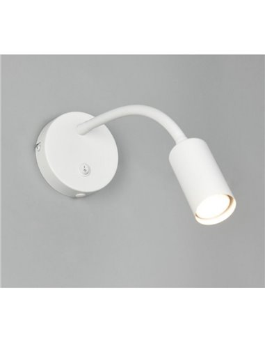 Aplique de pared orientable TARYN bombillas excl. 1x GU10 max. 5W IP20 Blanco