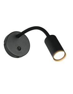 Aplique de pared orientable TARYN bombillas excl. 1x GU10 max. 5W IP20 Negro