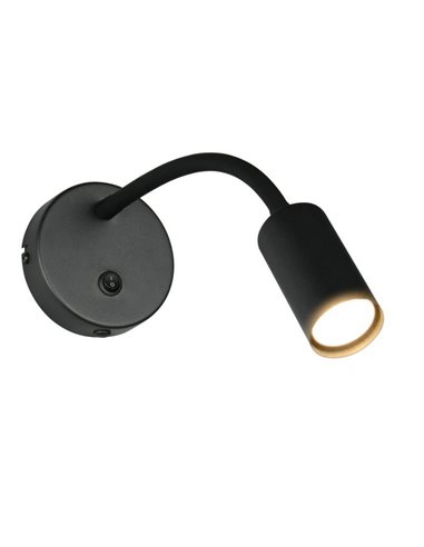 Aplique de pared orientable TARYN bombillas excl. 1x GU10 max. 5W IP20 Negro