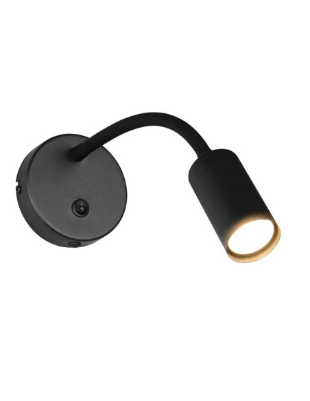 Aplique de pared orientable TARYN bombillas excl. 1x GU10 max. 5W IP20 Negro