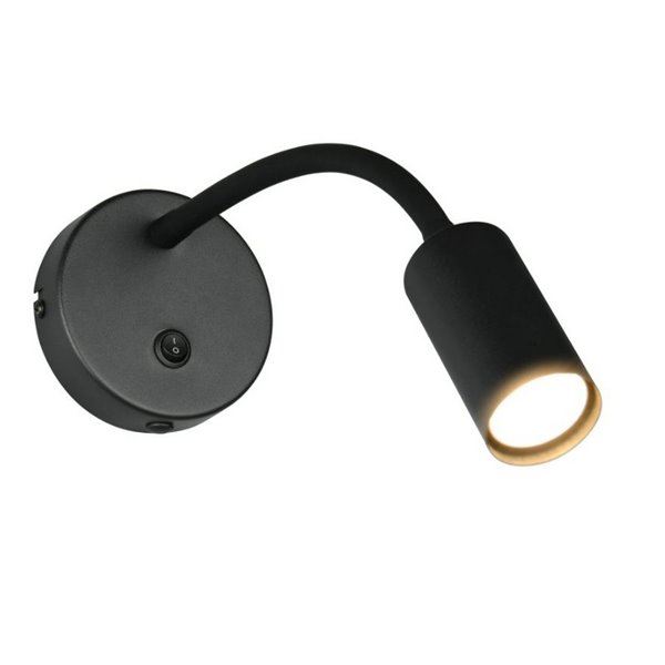 Aplique de pared orientable TARYN bombillas excl. 1x GU10 max. 5W IP20 Negro