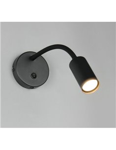 Aplique de pared orientable TARYN bombillas excl. 1x GU10 max. 5W IP20 Negro 2