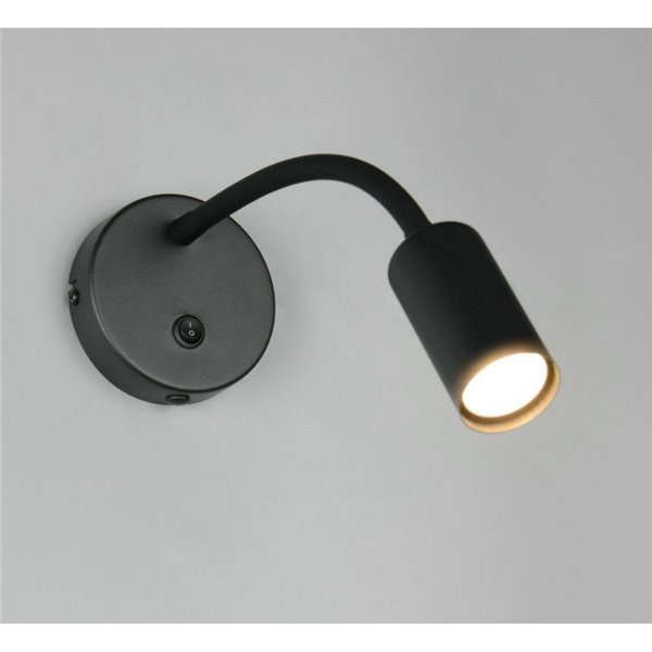 Aplique de pared orientable TARYN bombillas excl. 1x GU10 max. 5W IP20 Negro