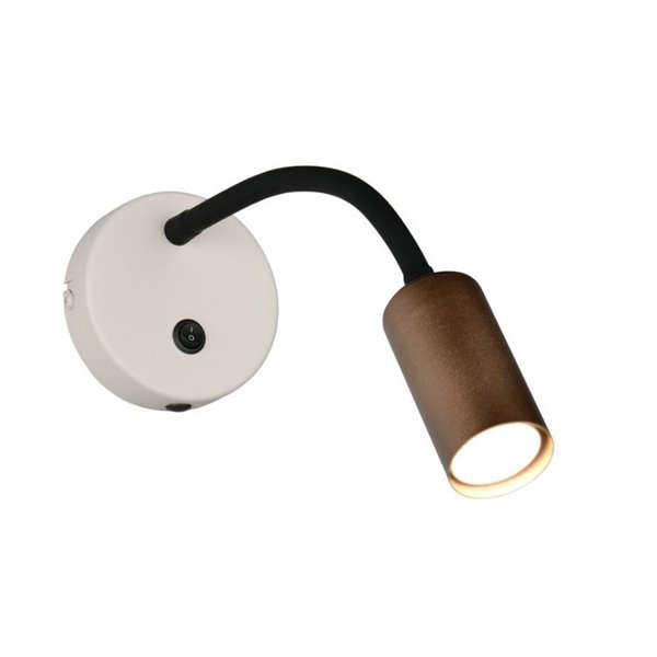 Aplique de pared orientable TARYN bombillas excl. 1x GU10 max. 5W IP20 Café