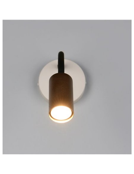 Aplique de pared orientable TARYN bombillas excl. 1x GU10 max. 5W IP20 Café