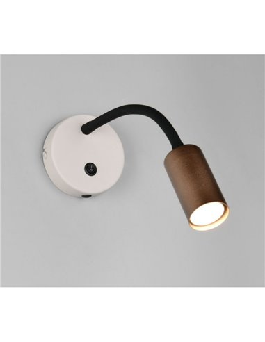 Aplique de pared orientable TARYN bombillas excl. 1x GU10 max. 5W IP20 Café