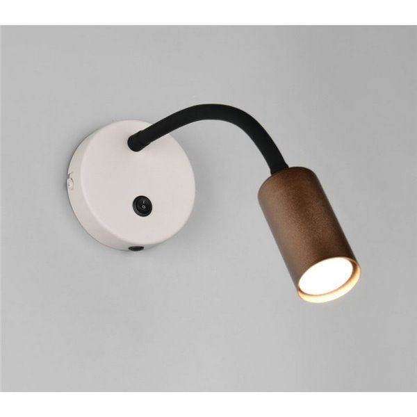 Aplique de pared orientable TARYN bombillas excl. 1x GU10 max. 5W IP20 Café