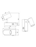Foco TARYN orientable, para pared o techo, bombilla excl. 1x GU10 max. 5W Blanco