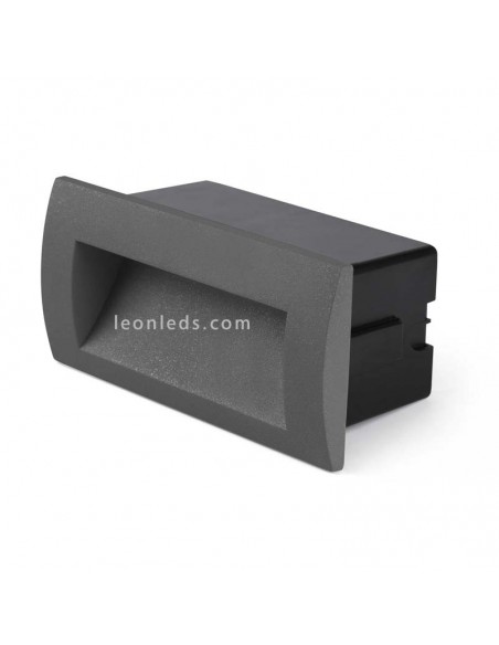 Retangular exterior LED embutido cinza claro Sedna 2 | Sinalizador LED Rebaixado Quadrado Moderno | Leon Iluminação LED