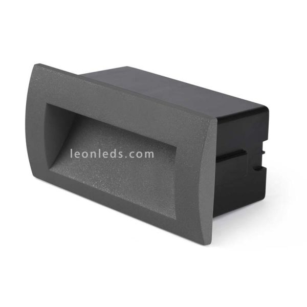 Empotrable LED Exterior rectangular Gris Sedna 2 | Baliza LED empotrable cuadrada moderna | LeonLeds Iluminación